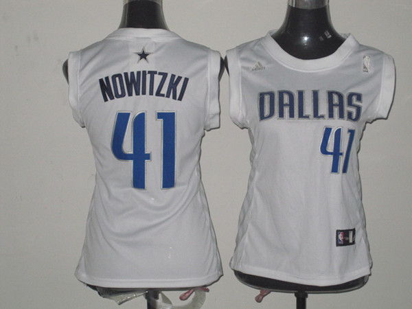  NBA Women Dallas Mavericks 41 Dirk Nowitzki Swingman White Jersey